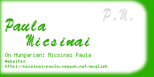 paula micsinai business card